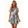 thumbnail image 6 of Women's Fashion Floral Print V-Neck Short Sleeve Casual Dress with Pocket, Pullover Summer Dress, Lightweight Comfort Fit, Stylish Ladies Clothing,Gray,2XL, 6 of 8