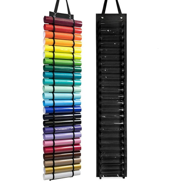 lanema Roll Holder Storage with 24 48 Slots Rack Wall Mount Hanging Over the Door Craft Storage