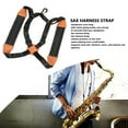 thumbnail image 3 of Saxophone Harness Strap, Adjustable Buckle, Lightweight PU Leather / Nylon, Metal Spring Hooks, for Baritone Tenor Alto Saxophone, 3 of 7
