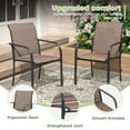 thumbnail image 6 of Vicllax Outdoor Dining Chair Patio Chairs Stacking Metal Modern for Deck Garden, Set of 2, Brown, 6 of 9