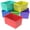 Assorted Colors, variant on Storex Wide Plastic Book Bin, Paper Storage for Children, Assorted Colors, 6-Pack