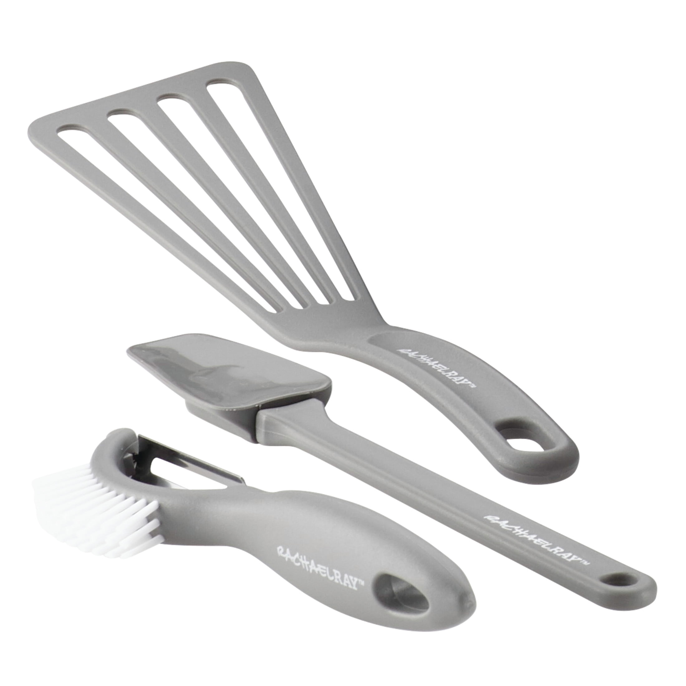 Rachael Ray 15 Piece Hard Enamel Nonstick Pots and Pans Set, Gray