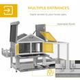 thumbnail image 4 of 65" Grey Wooden Rabbit Hutch & Pet Playpen – Indoor Hutch with Storage, Ladder & Easy-Clean Trays for Rabbits & Small Animals – Living Room/Bedroom Use, 4 of 7