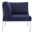 thumbnail image 3 of Modway Harmony Sunbrella® Outdoor Patio All Mesh Corner Chair in White Navy, 3 of 7