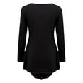 thumbnail image 5 of Women's Loose Fit Crew Neck Long Sleeve Top with Heart-Shaped Pleated Detail, Soft Breathable Casual Blouse for Summer Fashion, Daily Wear, Holiday Outings and Vacation Activities Black XXXXL, 5 of 7