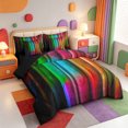 thumbnail image 2 of Erosebridal Geometric Line 7 Pieces Full Size Bedding Sets,Minimalist Stripes Full Size Bed in a Bag,Black Reversible, 2 of 7