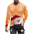 thumbnail image 2 of Awdenio Mens Shirts Christmas Snowman Shirt Long Sleeve Round Neck Loose Fit Holiday Party Pullover Tops T-shirt,Size 2XL, 2 of 5