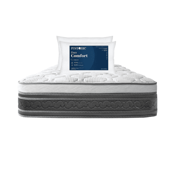 Colchón Queen Size Restonic Confort Ortopédico Anti-Estrés + 2 Almohadas Restonic
