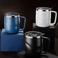 thumbnail image 1 of Tasse à Café en Acier Inoxydable 400ML 304 avec Couvercle et Poignée Double Paroi Gobelet à Café Réutilisable et Durable, 1 of 9