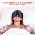 thumbnail image 3 of Unique Bargains 22 Momme Pure Silk Sleep Mask with Travel Pouch 3D Contour Adjustable Blindfold for Side Sleepers Eyelash Protecting for Natural Lashes & Extensions Navy Blue, 3 of 7