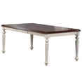 thumbnail image 2 of Extendable Dining Set - 5 Piece Rectangular Table & Chairs - Seats 8 - Antique White & Chestnut Brown, 2 of 5