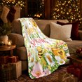 thumbnail image 3 of Baby'S First Spring Honeybee Daisy Floral Illustration, Cozy Botanical Garden Scene, Warm Flannel Blanket for Sunroom and Reading Nook, Garden Lovers Valentine's Day Gift, Artistic Home Decor, 3 of 9