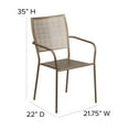 thumbnail image 4 of Flash Furniture Oia Commercial Grade 5 Pack Gold Indoor-Outdoor Steel Patio Arm Chair with Square Back, 4 of 11