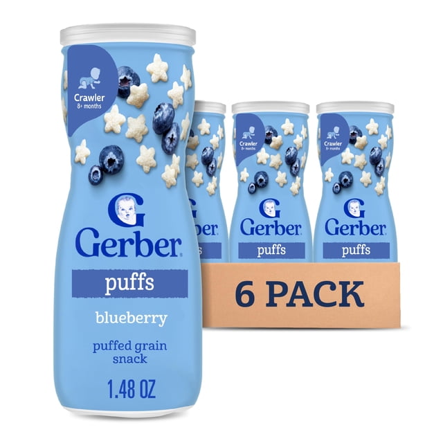 Snacks para Bebé Gerber Puffs de Arándano 44 ml Paquete de 6