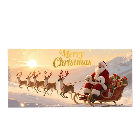 TIELUTT Bannière de Porte de Garage Père Noël Grande Réutilisable Extérieure Fête pour Famille Cour Fêtes et Joyeux Noël Bannière Intérieure Fanion Sac Bébé Garçon Extérieur Fanion Bannière Collier Fanion Bannière Fleur pour