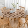 thumbnail image 3 of Football with Symbols Pattern Round Fitted Tablecloth with Elastic Edge,Dining Table Cover Waterproof,Outdoor Round Tablecloth for Camping,Dining,Indoor and Outdoor, 3 of 7