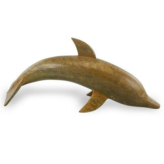 SPI Home Cast Aluminum Large Dolphin Tabletop Statue 18 inches Long