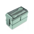 thumbnail image 1 of Lonchera 3 Niveles Topper 1000ml  con Cubiertos Verde, 1 of 5