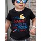 thumbnail image 1 of Kids' "My Nanny Loves Me to the Moon & Back" T-Shirt - Cute Crew Neck Galaxy & Rocket Print, Cotton, Slight Stretch, Regular Fit, Spring/Summer Top for Children - 180g/m2 Knit Fabric, 1 of 6