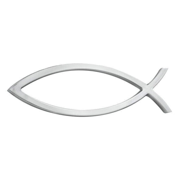 Cobra-Tek 3D Jesus Fish Car Emblem Decal Symbol Decorative Badge Sticker Decal ABS Chrome 4"X1.25"