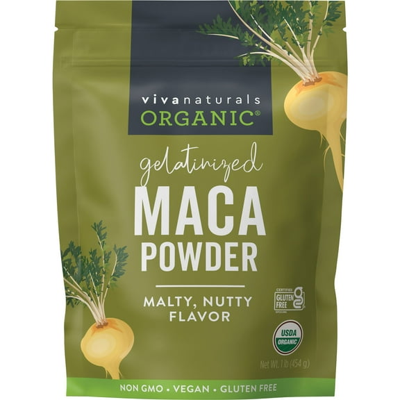 Viva Naturals Organic Gelatinized Maca Powder, 1 lb (454 g)