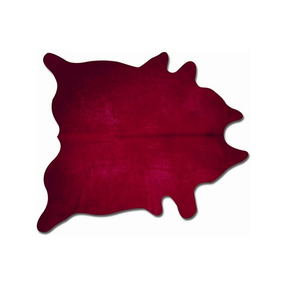 5" X 7" Burgundy Cowhide Area Rug