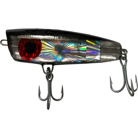 Kaku Enterprises Extra Large Popper Fishing Lure, Black/Clear