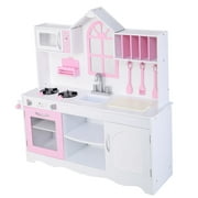 Topbuy Kids Chef’s Pretend Wooden Kitchen Cooking Play Set for Toddler