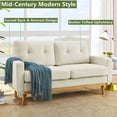 thumbnail image 3 of Aukfa 68" Small Sofa Couch Comfy Mid Century Modern Loveseat Sofa for Living Room Bedroom, Cream, 3 of 10