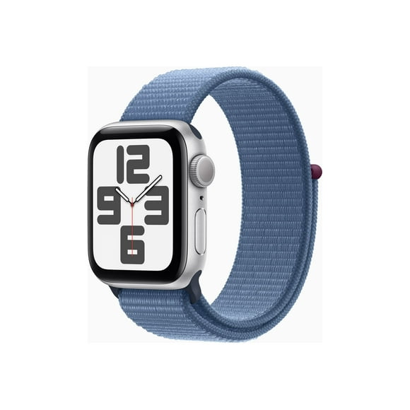 Apple Watch SE (GPS) - 2nd generation - 40 mm - silver - smart watch with sport loop - textile - winter blue - 32 GB - Wi-Fi, Bluetooth - 0.93 oz
