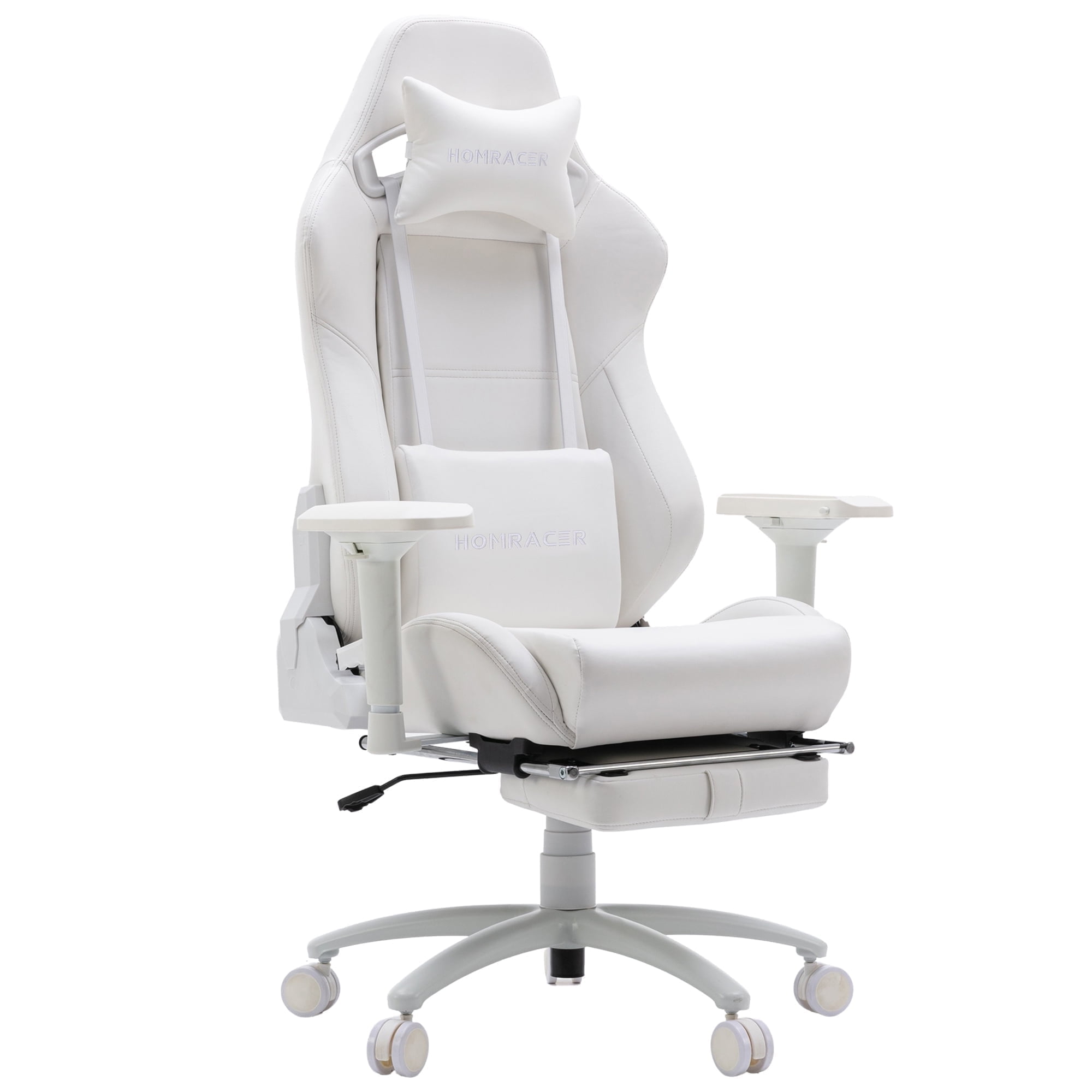 Homracer Big and Tall gaming chair Office chairs for home 4D Adjustable Armrest,Ergonomic Desk Chair Gaming Chairs for Adults,Gift(White)