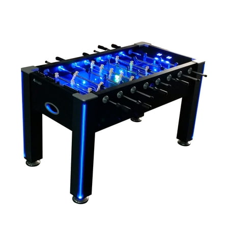 Atomic Azure LED Light Up Foosball Table with Interactive Inrail LED Lighting