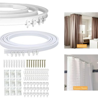 Flexible Curtain Track, Wall Ceiling Mount Bendable Shower/ Hospital/  Privacy Room Divider Rod, Heavy Duty Metal Curtain Rail, 4 5 6 7 8 9 10 11  12 13