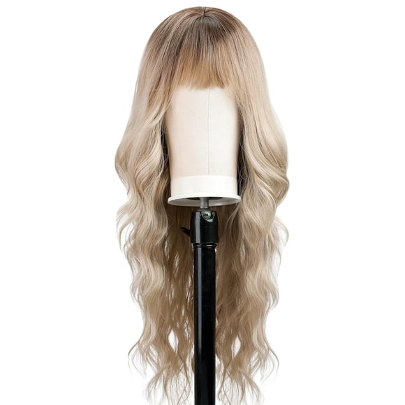 Coiffe en Fibre pour Cheveux Longs et Bouclés pour Femmes, Forme Hydrofuge, Pleine de Personnalité, Longue Perruque Ondulée Hydrofuge