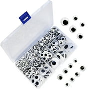 1221 Pieces Wiggle Googly Eyes Self Adhesive Wiggle Eyes (Assorted Sizes) for DIY Crafts Scrapbooking (Classic)