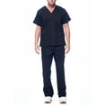 thumbnail image 2 of Dagacci Medical Uniform Unisex Men and Women V-Neck Utility Cotton Scrub Set (Black,XXXL), 2 of 5