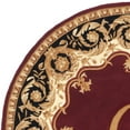 thumbnail image 3 of SAFAVIEH Naples Victoria Floral Wool Area Rug, Maroon/Beige, 6' x 6' Round, 3 of 5