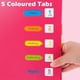 thumbnail image 3 of A5 Subject Spiral Notebook with 2Pcs Index Tabs, WireBound Notebook with 5 Colored Dividers, A5 Notepad, Plastic Cover Lined Page Journal (Pink), 3 of 4