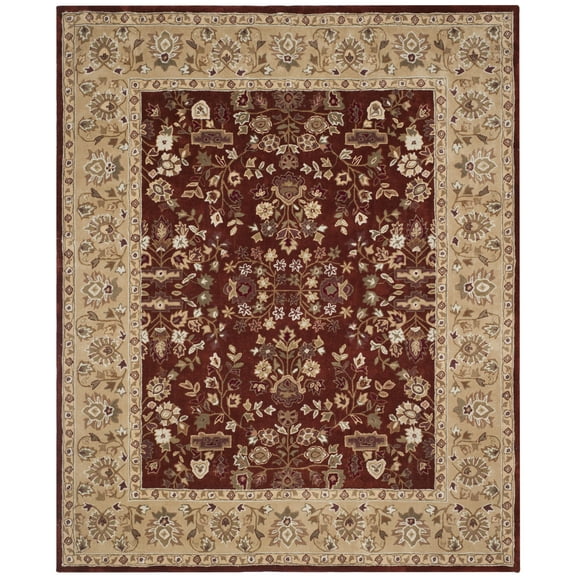 SAFAVIEH Total Performance Josh Oriental Area Rug, Rust/Green, 6' x 9'