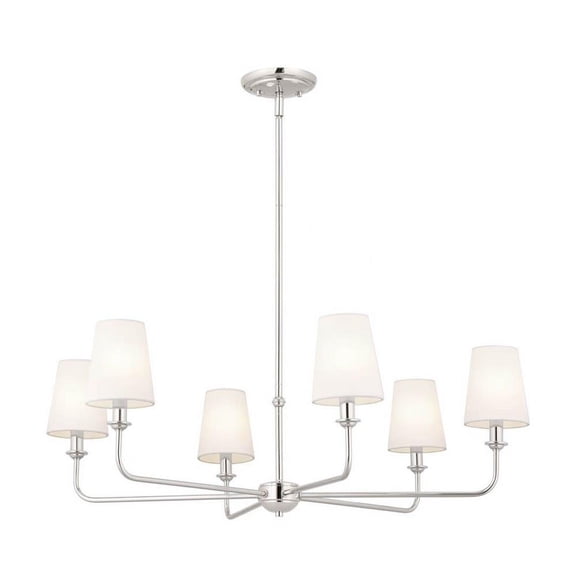 6 Light Chandelier in Traditional Style-13.75 inches Tall and 32.25 inches Wide-Polished Nickel Finish Bailey Street Home 147-Bel-4964825