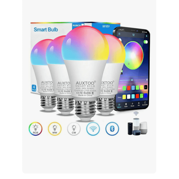 Focos LED Inteligentes  Compatibles Alexa Pack 4