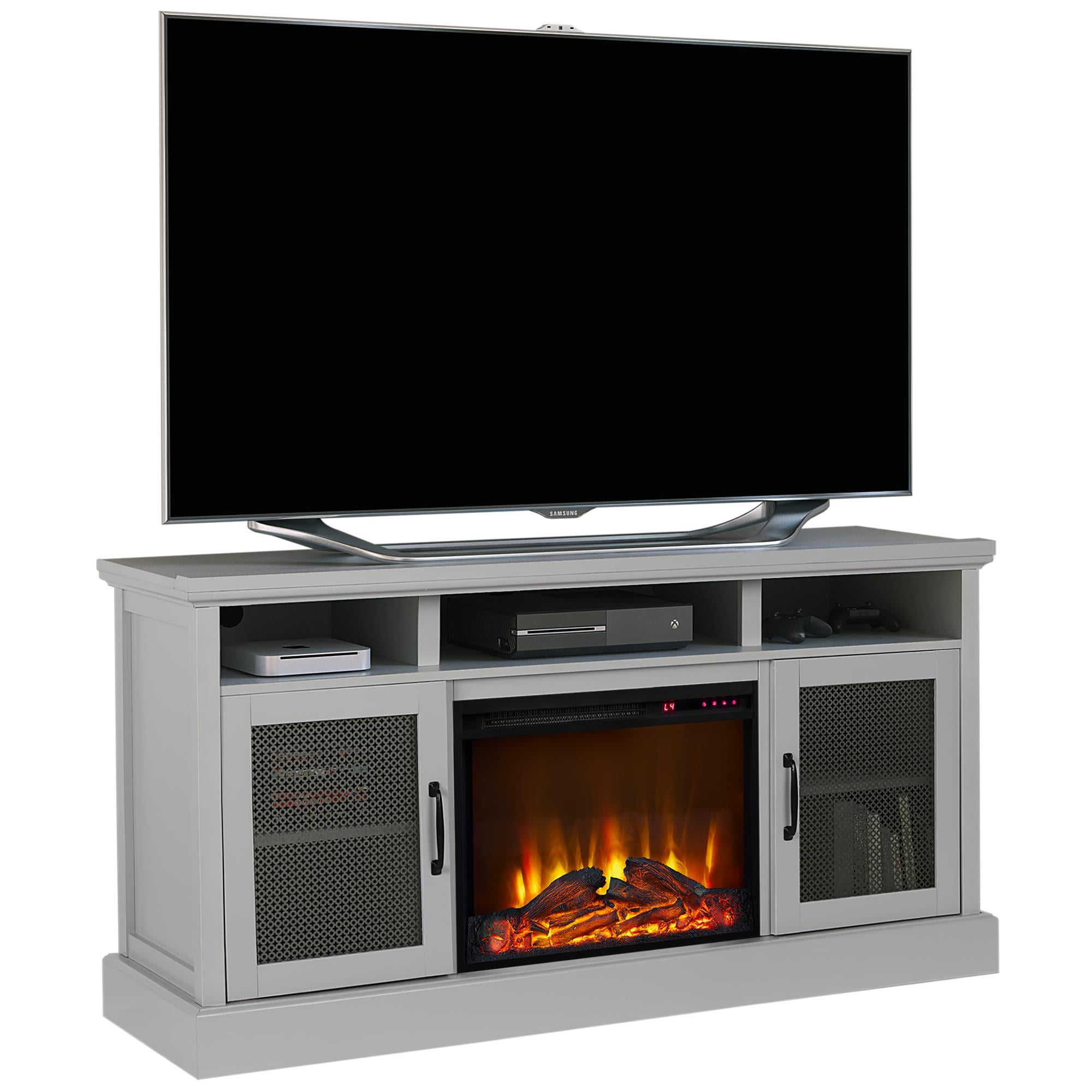 Ameriwood Home Mannington Tv Stand With Fireplace For Tvs Up To 65 Dove Gray