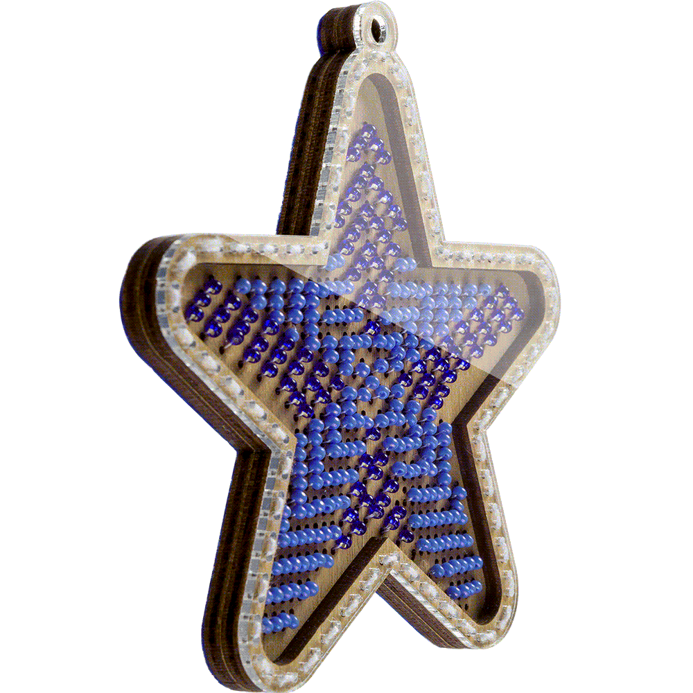 Bead embroidery kit on wood FLK-373