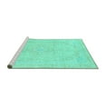 thumbnail image 2 of Ahgly Company Machine Washable Indoor Rectangle Abstract Turquoise Blue Modern Area Rugs, 2' x 3', 2 of 4