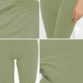thumbnail image 3 of Solid Color Basic Leggings for Women Fitted Casual Mid Waist Stretchy Yoga Leggings 2023 Fashion(Army Green,L), 3 of 3