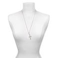 thumbnail image 3 of Delight Jewelry Acrylic 1 1/8" Disc Imitation Pearl Be Strong and Courageous Engraved Cross Zoey Necklace, 28", 3 of 4