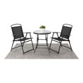 thumbnail image 4 of Mainstays Carlington 3-Piece Patio Bistro Set, Black, UV Fade-resistant Sling Fabric, 4 of 7