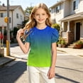 thumbnail image 6 of ATOGUTA Girls Tee Shirts Graphic Tees Short Sleeve Tshirts Crewneck Cute Summer Casual Basic Tops for Kids Teen Size 4T-15, Green, 6 of 6