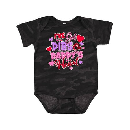 

Inktastic Ive Got Dibs on My Daddys Heart with Hearts and Dots Gift Baby Boy or Baby Girl Bodysuit