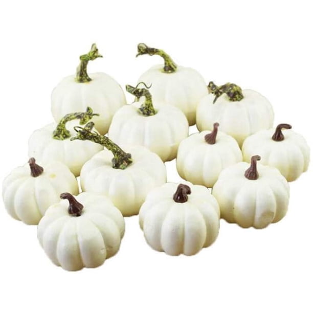 12 tamaños mixtos, calabaza de decoración del hogar de Halloween, calabaza artificial blanca DIY Graffiti Ormromra CJWUS-1573